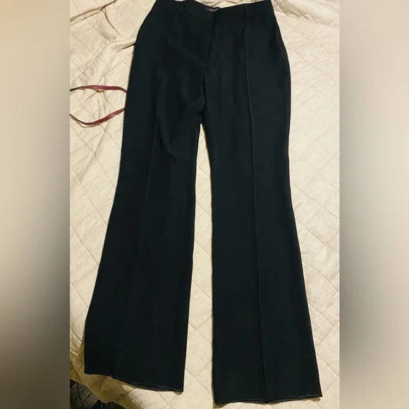 LOUIS VUITTON black flat front womens slim straight trousers pants eur40… - Picture 2 of 12
